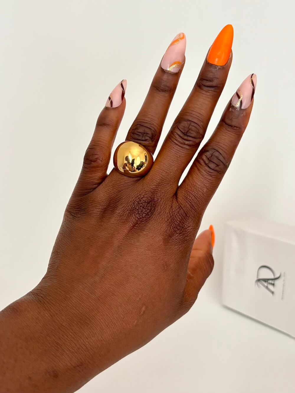 Shiny chunk ring