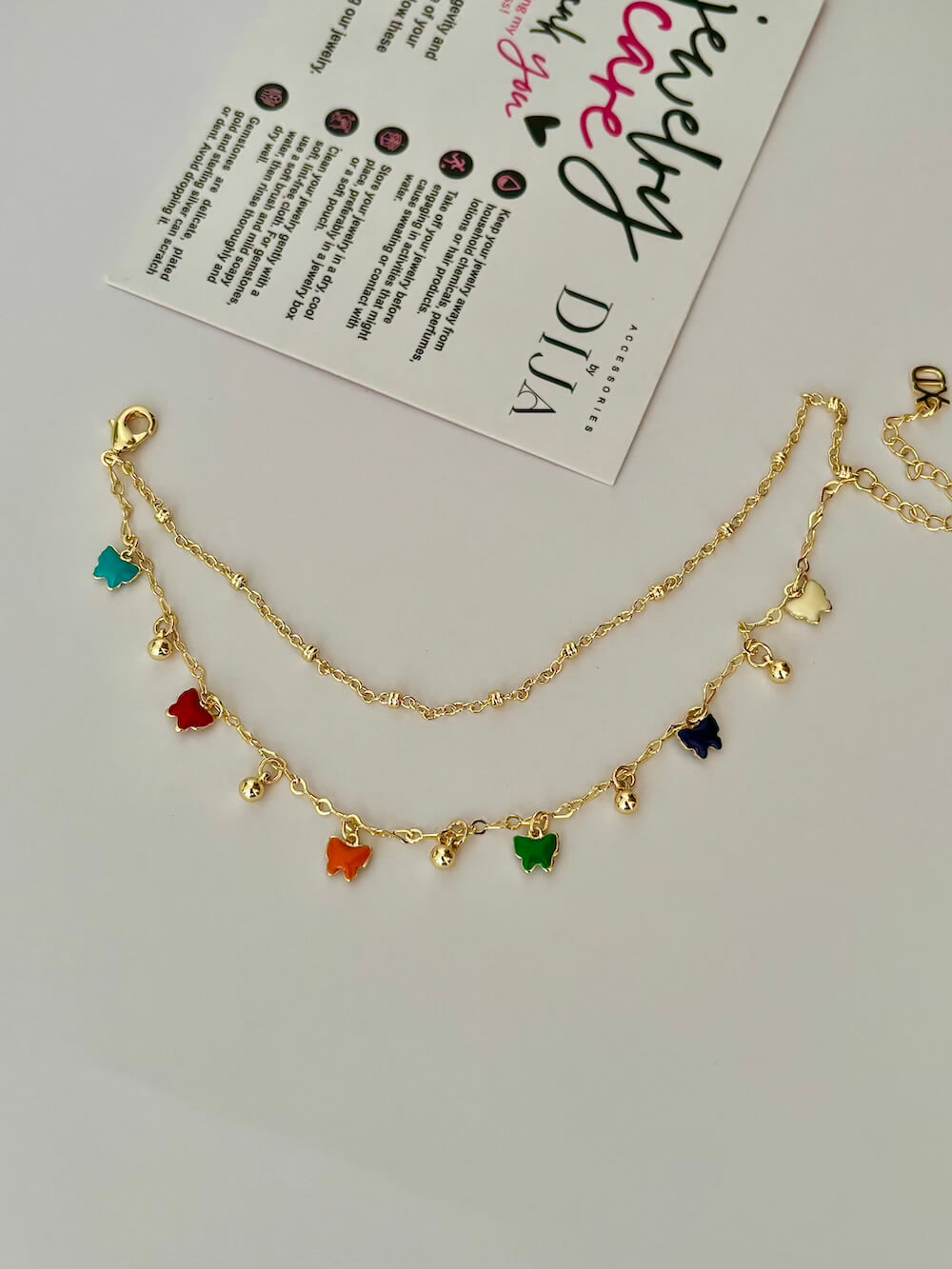 colorful butterfly anklet