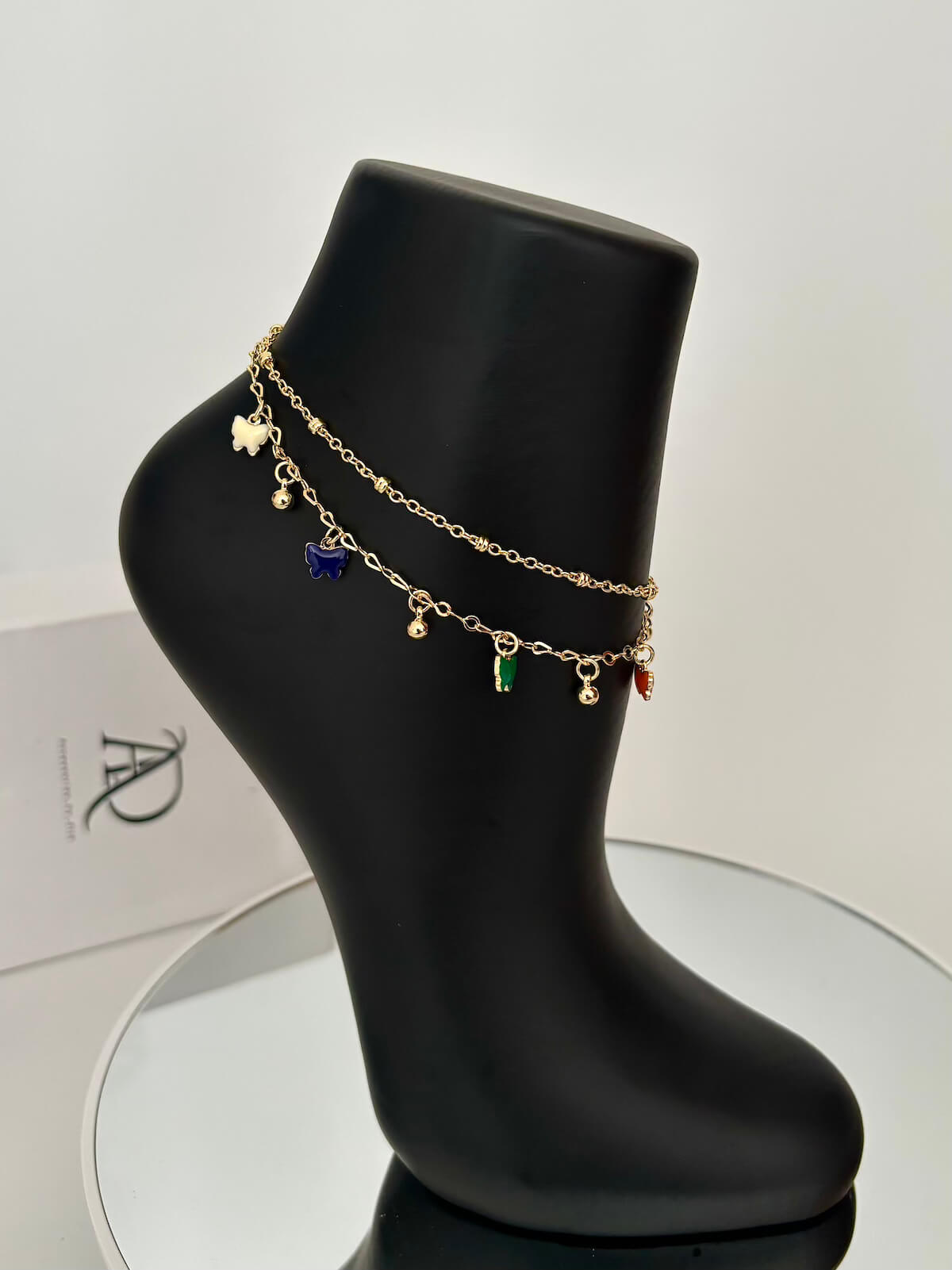 colorful butterfly anklet